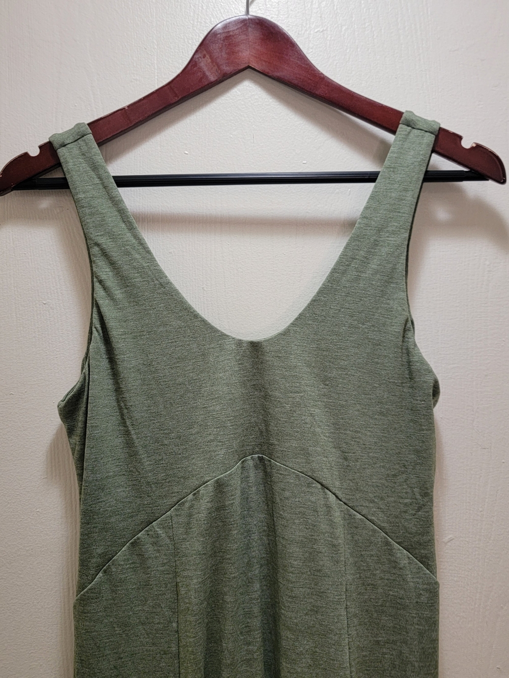 HALARA Olive Green Tank Maxi Dress With Slits - Picture 2 of 5